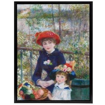 “Renoir: Two Sisters in Garden” – 18x24 Framed Canvas