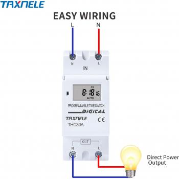 Digital 7-Day Programmable Timer Relay Switch for Din Rail AC 220V 230V 12V 24V 48V 16A 30A