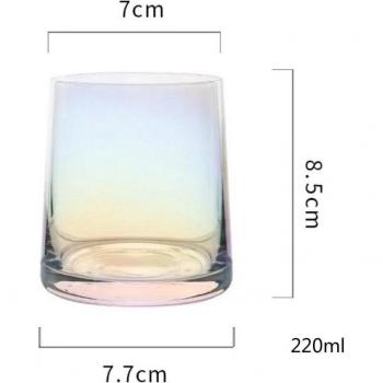 Handcrafted 220ml Colorful Gold Wine Glass Set (2pcs)