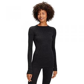 Falke Long‑Sleeve Wool‑Tech Garment for Women – XS, Black, Block Colour, 100% Virgin Wool