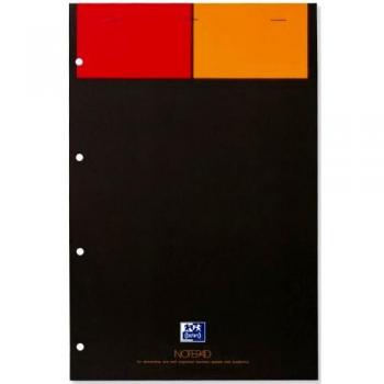 Oxford International Notizblock | 1 Stück | A4+ | 80 g/m² | kariert 5 mm | 4-fach gelocht | 80 Blatt | grau