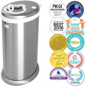Ubbi Registry Must-Have Diaper Pail, Chrome, 1 Count