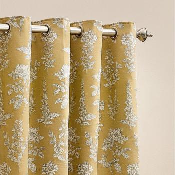 Sophia Floral Jacquard Room Darkening Drapes