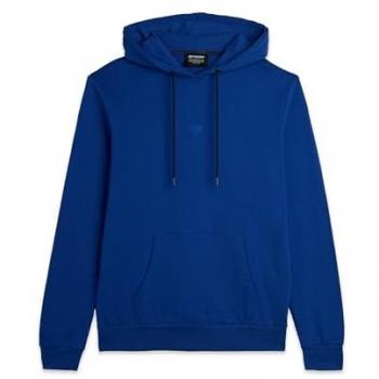 Felpa Comfort Fit Uomo Bluette – Mod. 01F1031 con Cappuccio e Tasche a Marsupio