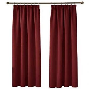 Deconovo Schlafzimmer Vorhang Verdunkelungsgardine 160x132 cm Rot 2er Set