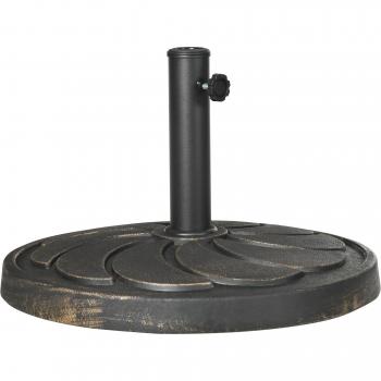 Support de parasol en métal Outsunny, Ø53 x 33H cm, Noir