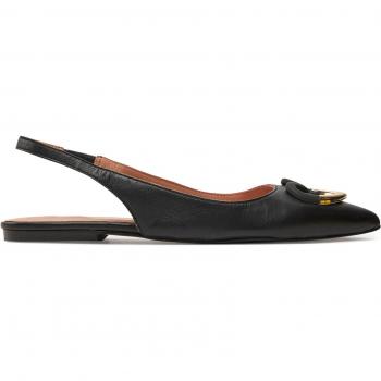 Love Moschino Ballerina – Sandales à plaque cœur noire