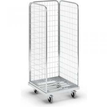 Carrello in acciaio con pareti laterali