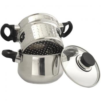 Cuiseur à riz inox avec couvercle en verre 20 cm