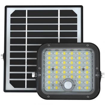 Faro LED 10W 4000K con Pannello Solare e Sensore Crepuscolare, Nero