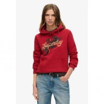 Felpa a cappuccio Superdry “Tattoo Script Red Dahlia” XL