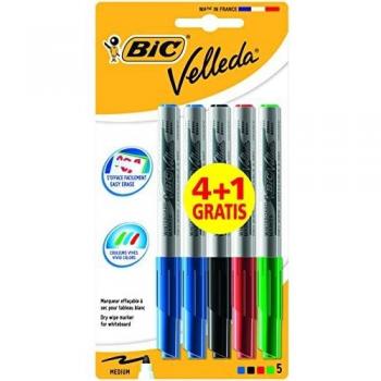 Marqueur BIC Velleda Grip Trazo 1,2 mm Blister 4 Unités Couleurs Assorties