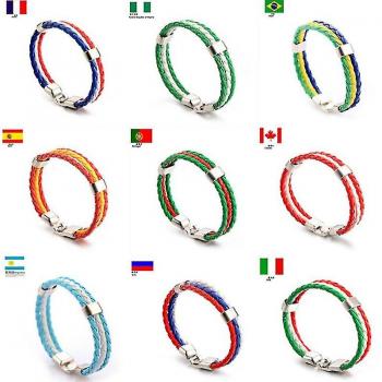 Bracelet cuir tissé à la main football italien