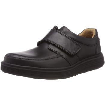 Clarks Herren Un Abode Strap Slipper Schwarz Black Leather 47 EU