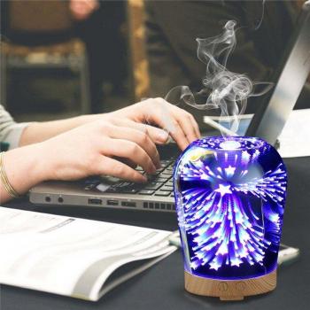 Aromatherapy Lamp with 3D Firework LED Night Light