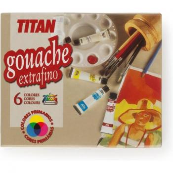 Set Gouache TITAN 6 Tubos Colores Primarios