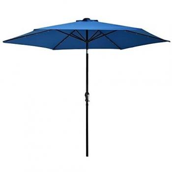 Steel Pole Garden Parasol with LED Lights 300 cm
