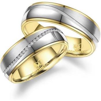 MARRYA Ehering aus Edelstahl – Goldfarben, Größe 48 – Paarring