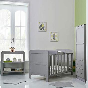 OBaby Grace 3 Piece Crib Set (Warm Grey)