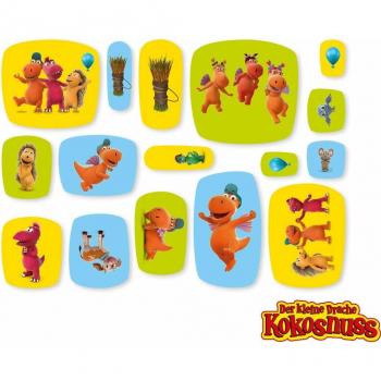 48‑TLG XXL Kids‑Party‑Set: Drache‑Kokosnuss Pappteller + Konfetti