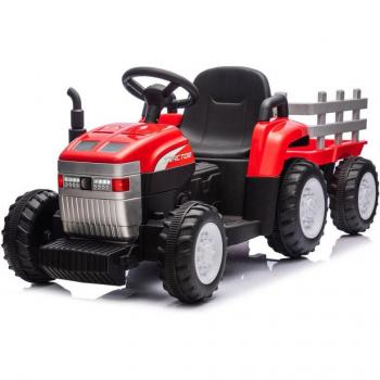 Bambini PowerTractor 12V con Remorca Rosso