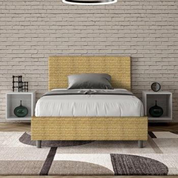 Cama Aragón 120x190 Acolchada Lienzo Amarillo