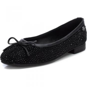 Bailarinas de mujer Xti con glitter y suela de goma, color negro, talla 40
