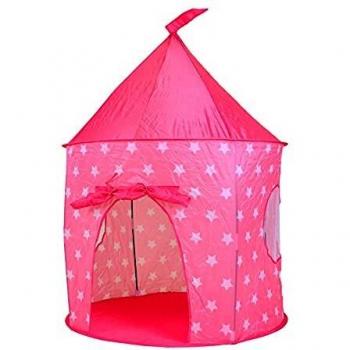 Tenda Rosa-White con Motivo Stelle per Giocattoli