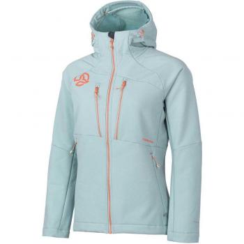 Lokkta Softshell de Ternua, Azul Cielo y Naranja, Capucha, Mujer M