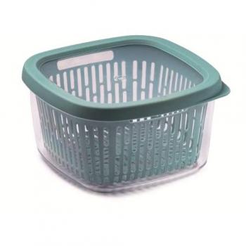 Snips Keeper de Fragancias 1.5 LT Cuadrado con Rejilla Interna y Sellado Hermetico en Color Azul, Medidas 17,5 x 17,5 cm