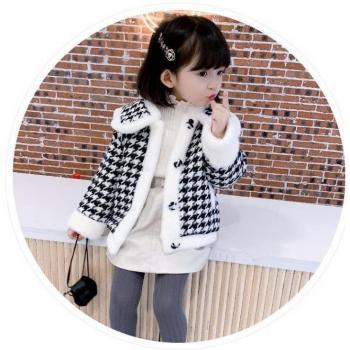 Chaqueta Exterior de Cuadrícula para Niños y Niñas