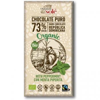 Sole Chocolate Negro 73% con Menta Bio‑Vegan – 100 g