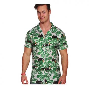Camicia hawaiana con stampa di palme