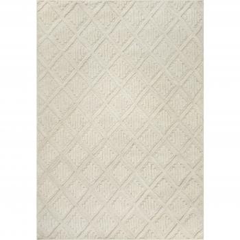 Tapis Wecon Home en laine crème 110x170 tufté à la main