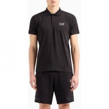 Polo de Algodón EA7 Negros para Hombre – Series Logo