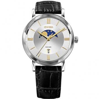 JOWISSA J4.272.L Herrenuhr – Quarzuhr mit Leder-Mondphase