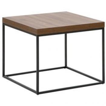 Table d'Appoint Industrielle Bois Foncé et Noir