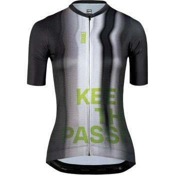 Suarez Lock 2.3: Maglia con Manica Corta per Donna, Nero Grigio, S