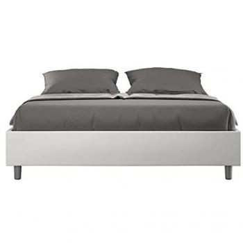 Cama 160x200 Cuero Sintético Blanco
