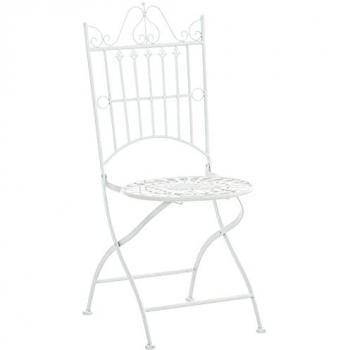Sedia da giardino Sadao in metallo bianco