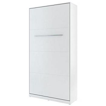 Lit 90x200 cm Escamotable Lenart – Blanc, Stratifié