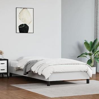 White Faux Leather Single Bed Frame without Mattress 90x190 cm