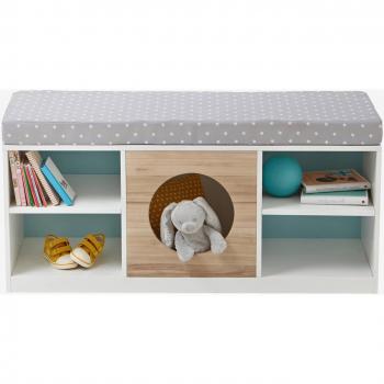 Meuble Multifonction Hublot Blanc/Bois