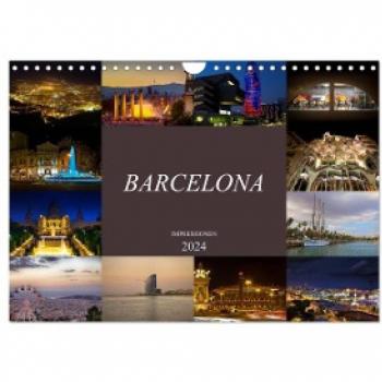 Barcelona Impressionen (Wandkalender 2024 DIN A4 quer) CALVENDO Monatskalender