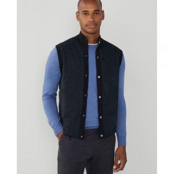 Chaleco de punto azul marino para hombre con botones a presión