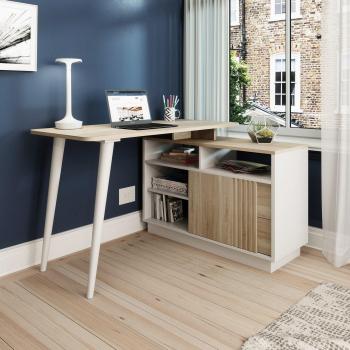 Sonoma Oak Effect Finish Bridge Desk by Bridge