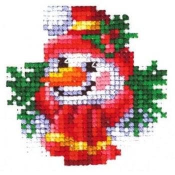 Christmas Snowman Cross-Stitch Kit – Andriana, Plastic Canvas, H‑19