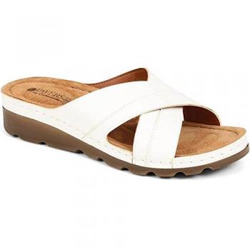 Pavés Sandales Mules Croisées Pavé Blanc