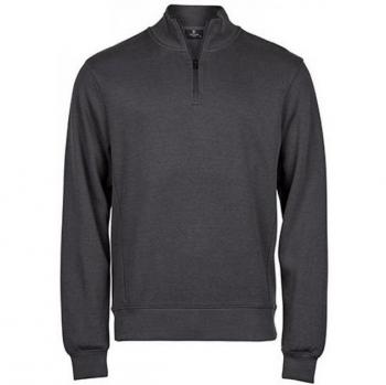 Herrenpullover Tee Jays – halbzippe, gerippter Interlock-Stoff