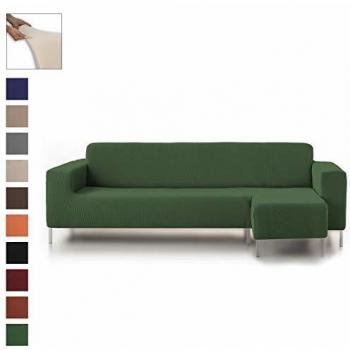 Eiffel Funda Elástica para Chaise Longue, Rústica, Verde, Brazo Corto